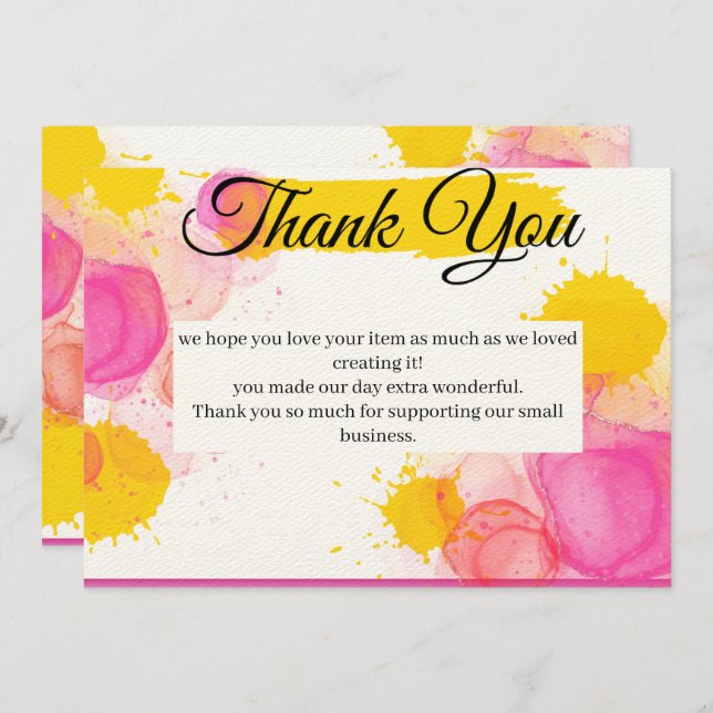 Vibrant Gratitude Thank You Card (Front/Back)