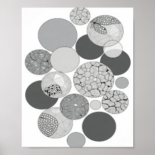 Vibrant Gray ABSTRACT ART Modern Design Poster