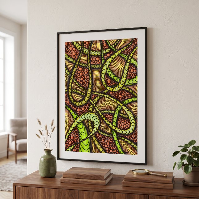 Vibrant Green Abstract Maximalist Organic Poster (Creator Uploaded)