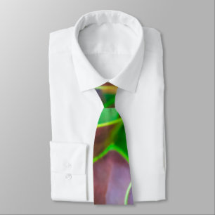 Vibrant green and purple leaves tie