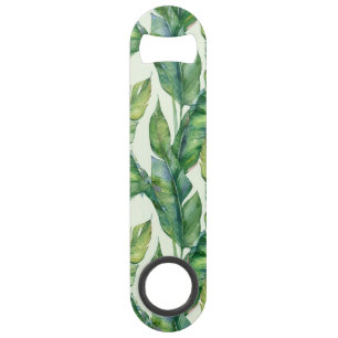 Vibrant Green Banana Leaves Watercolor Pattern