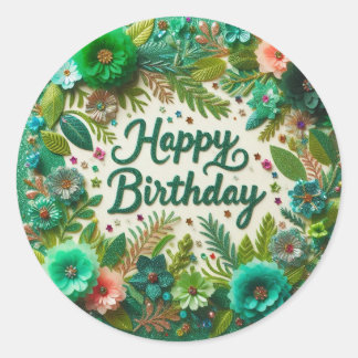Vibrant Green Birthday sticker