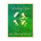 Vibrant Green Four-leaf Clover Good Luck Postcard