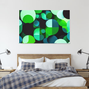 Vibrant Green Geometry Canvas Print