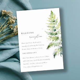 VIBRANT GREEN GOLD WATERCOLOUR FERN RECEPTION INVITATION