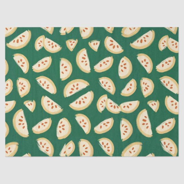 vibrant green guava fruit pattern tissue paper (Front)
