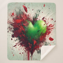 Vibrant Green Heart Burst