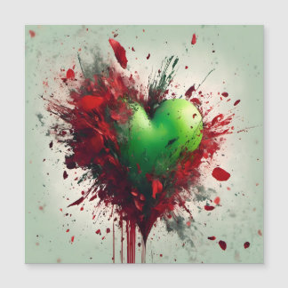 Vibrant Green Heart With Scattered Red Petals