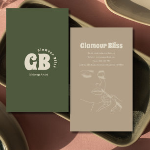 Vibrant Green Makeup Artist Salon Business Card