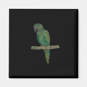 Vibrant Green Parrot – Hand-painted Watercolor Art Magnet