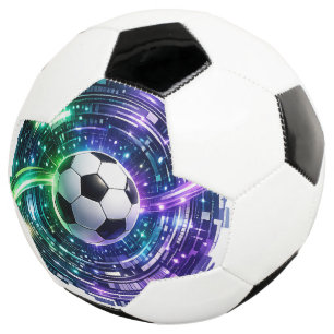 Vibrant Green Purple Futuristic Cyber Portal Football