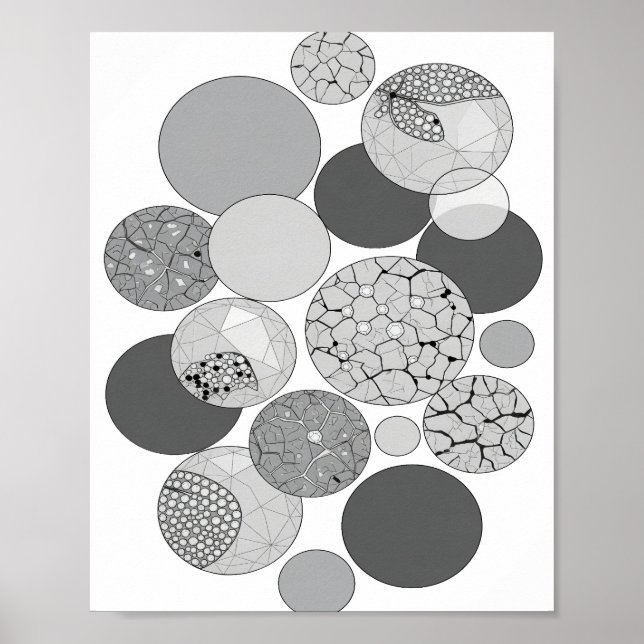Vibrant Grey ABSTRACT ART Modern Design Poster (Front)