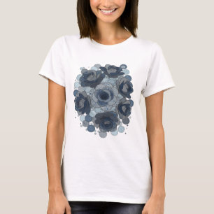 Vibrant Grey BLUE ROSES AND DIAMONDS Quote Design T-Shirt