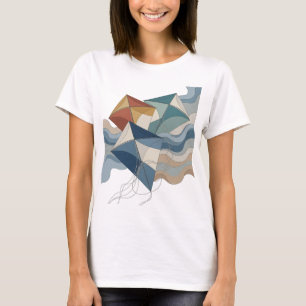 Vibrant Grey KITE FLYING IN THE SKY Design T-Shirt