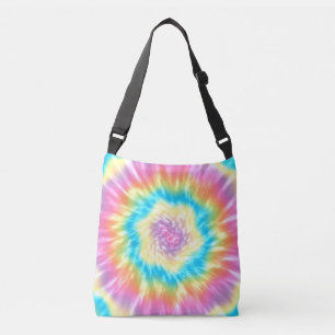 Vibrant Groovy Tie-Dye Spiral in Pastel Colours Crossbody Bag