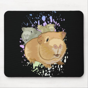 Vibrant Guinea Pig Trio Colour Splash Pet Lover Mouse Mat