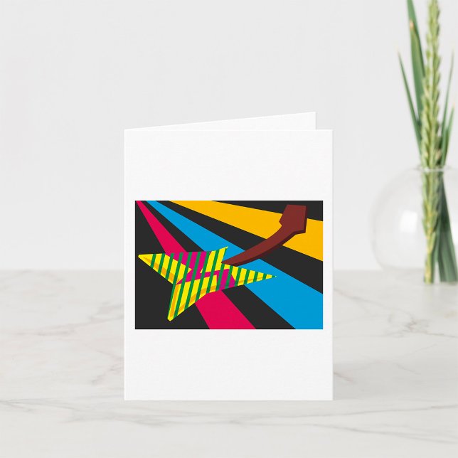 Vibrant Guitar with Geometric Stripes Card (Creator Uploaded)