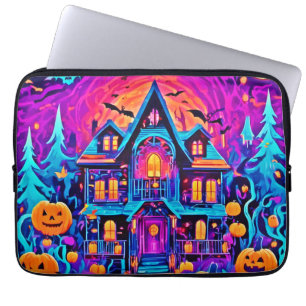 Vibrant Halloween House Art Laptop Sleeve