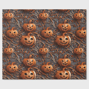Vibrant Halloween-themed Jack o lantern Wrapping Paper