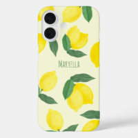 Vibrant Hand-drawn Yellow Lemons Watercolor