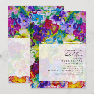 Vibrant, Hand Painted Floral Bridal Shower Invitation