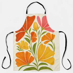 Vibrant Hand-Painted Wildflowers Art Apron