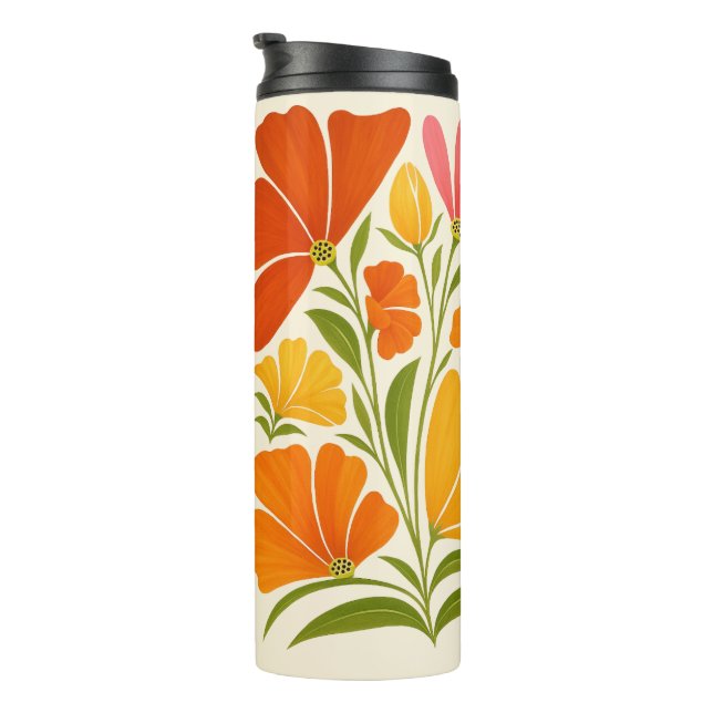  Vibrant Hand-Painted Wildflowers Art Thermal Tumbler (Rotated Right)