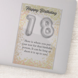 Vibrant 'Happy 18th Birthday' Sticker