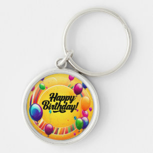 Vibrant Happy Birthday Key Ring