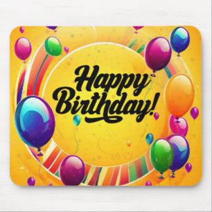 Vibrant Happy Birthday Mouse Mat