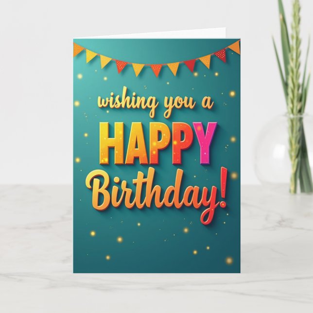 Vibrant Happy Message Card (Front)