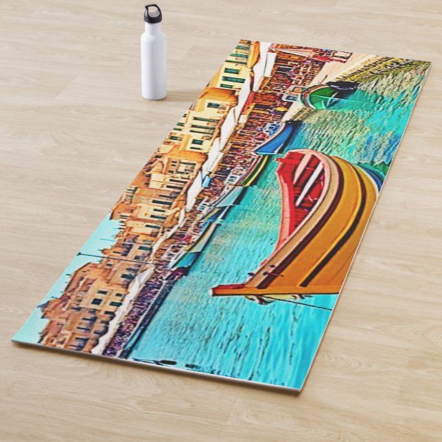 Vibrant Harbour: Mediterranean Bliss Yoga Mat (In Situ)
