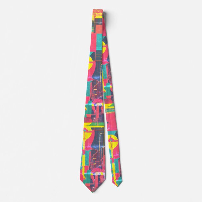 Vibrant Harmony: Multi-Colour Design Style Beautif Tie (Front)