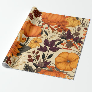 Vibrant Harvest Blooms Wrapping Paper