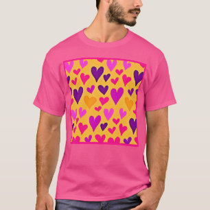 Vibrant Heart Bliss: Love Pattern T-Shirt