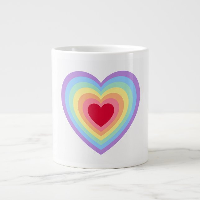 Vibrant heart shaped design mug (Front)