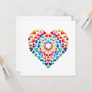 Vibrant Heart Tie-Dye Invitation