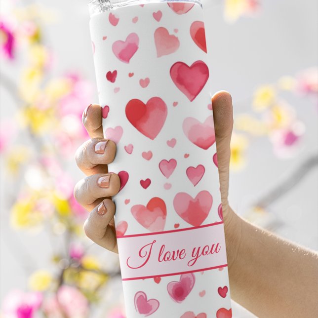 Vibrant Hearts | Colourful | Custom text  Thermal Tumbler (Creator Uploaded)