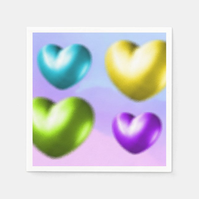 Vibrant Hearts Napkins (Front)