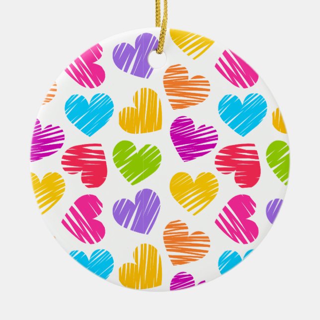 Vibrant hearts Ornament (Front)