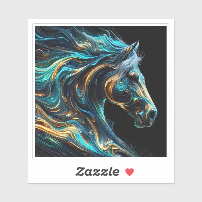 Vibrant Horse Art on Dark Background (Sheet)