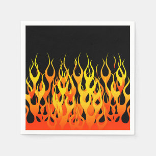 Vibrant Hot Classic Racing Flames on Fire Napkin