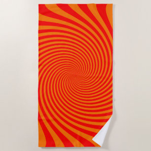 Vibrant Hot Orange Infinite Swirl on a Beach Towel