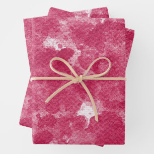 Vibrant Hot Pink Abstract Watercolor Art Wrapping Paper Sheet