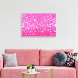 Vibrant Hot Pink Glitter Sparkle Texture Photo Canvas Print