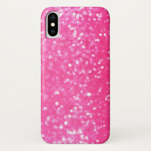 Vibrant Hot Pink Glitter Sparkle Texture Photo iPhone X Case