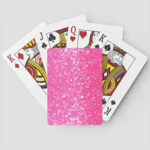 Vibrant Hot Pink Glitter Sparkle Texture Photo Playing Cards