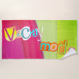 Vibrant Hot Vacation Vibe Beach Towel