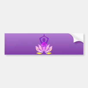 Vibrant Hue Om Lotus Yoga Pose Bumper Sticker