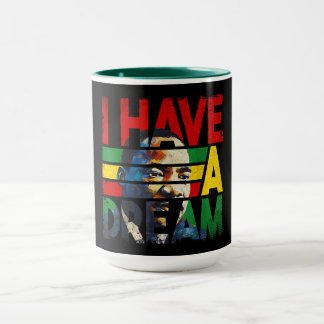 Vibrant "I Have a Dream" MLK Portrait Typography  Mug